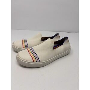 Rothy's Rothys The Sneakers Youth US 3 K3 Slip On Shoes White Raindow